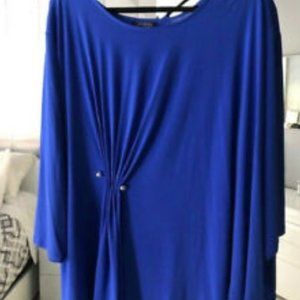 CATHERINE'S Royal Blue Blouse w/Cute Bunching in Front (4X) (NWT) $59